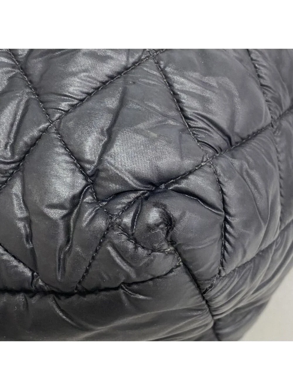 Chanel Tote Coco Cocoon Nylon Black Silver